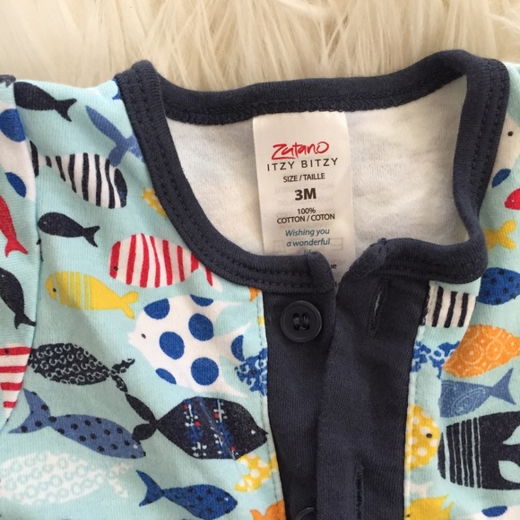 (SOLD) Zutano Fish Romper - Picture 4 of 7